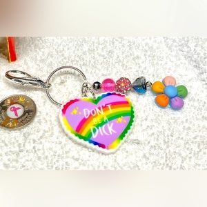 Rude statement key chain laptop case or jacket pull-bling